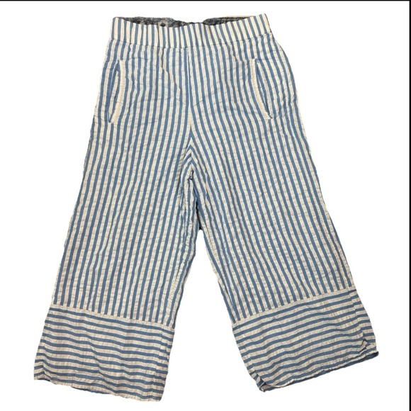 Roller Rabbit Emani Wide Leg Crop Pants Blue & White Striped Women’s Sz M Cotton - Picture 2 of 8